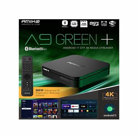 Amiko A9 Green Plus Box IPTV – Android 4K