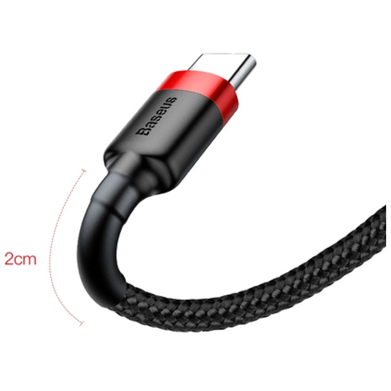 Baseus Cafule Cabo USB-A para USB Tipo-C 1M – Carga Rápida 3.0 – Preto