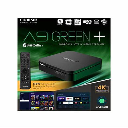 Amiko A9 Green Plus Box IPTV – Android 4K