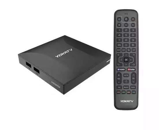 Recetor YokaTV IPx3 Android TV Box 4K UHD – Wi-Fi 6, 4 GB RAM, 64 GB Armazenamento