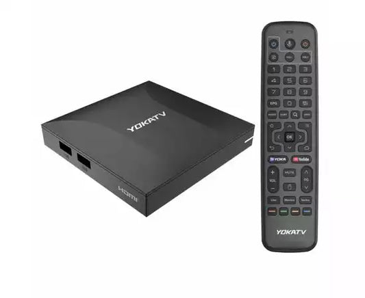 Recetor YokaTV IPx3 Android TV Box 4K UHD – Wi-Fi 6, 4 GB RAM, 64 GB Armazenamento