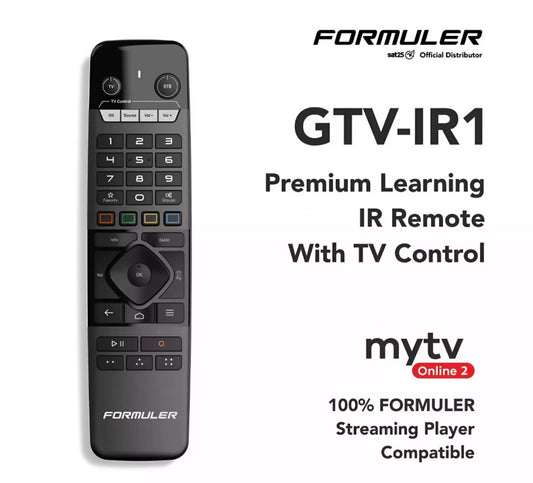 Mando Formuler Universal GTV-IR1 – Compatível com todos os modelos Formuler (Z7+, Z8, Z10 SE, Z11, Z12, GTV)