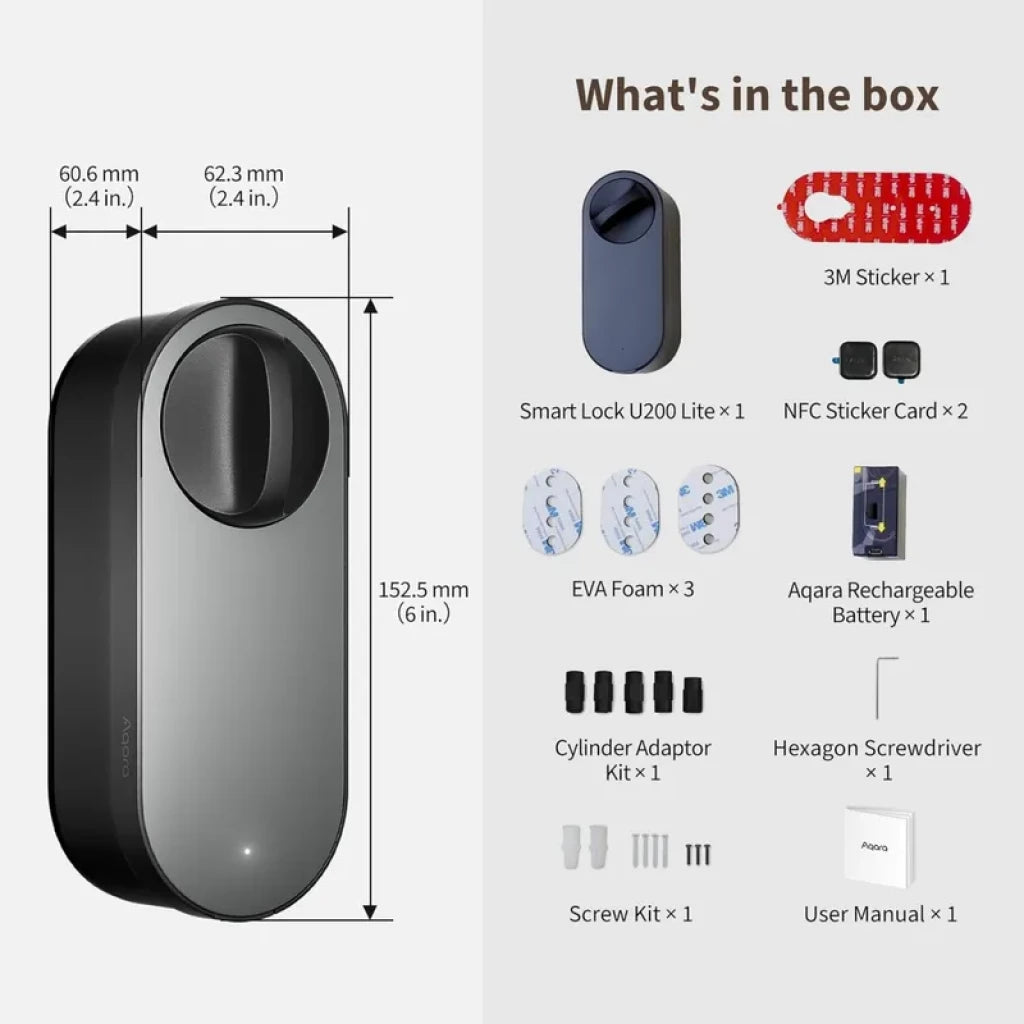 Aqara Smart Lock U200 Lite – Fechadura Inteligente Matter