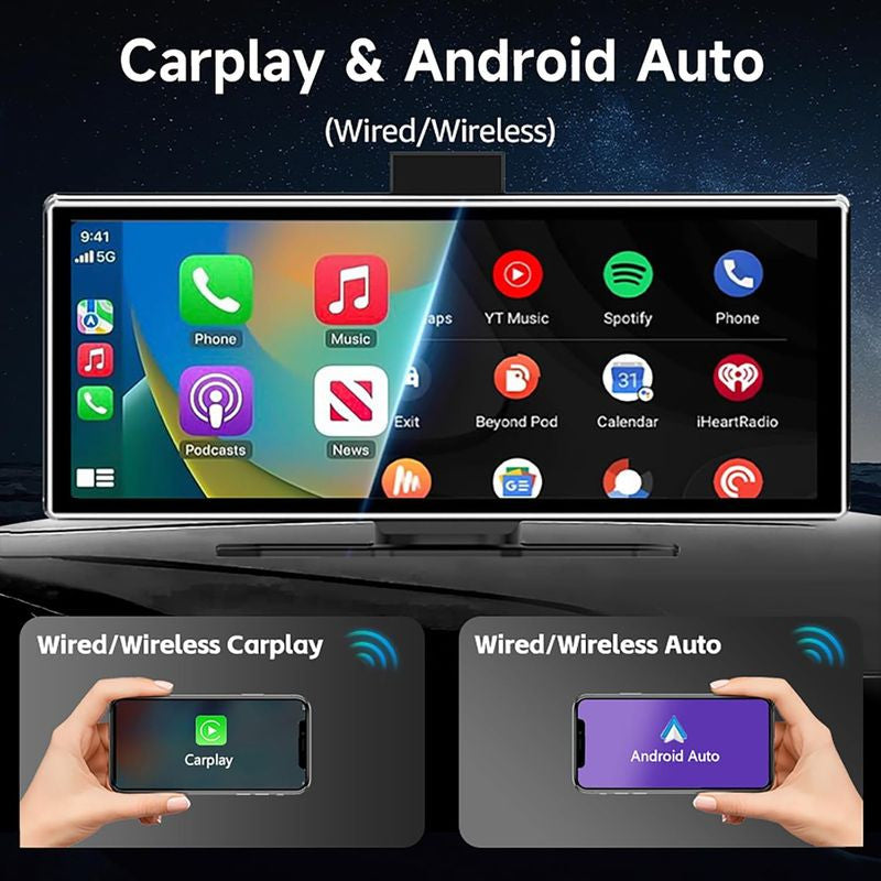 Dash Cam SD12602 — Ecrã Tátil 11,26" 4K • CarPlay / Android Auto • Câmara Traseira