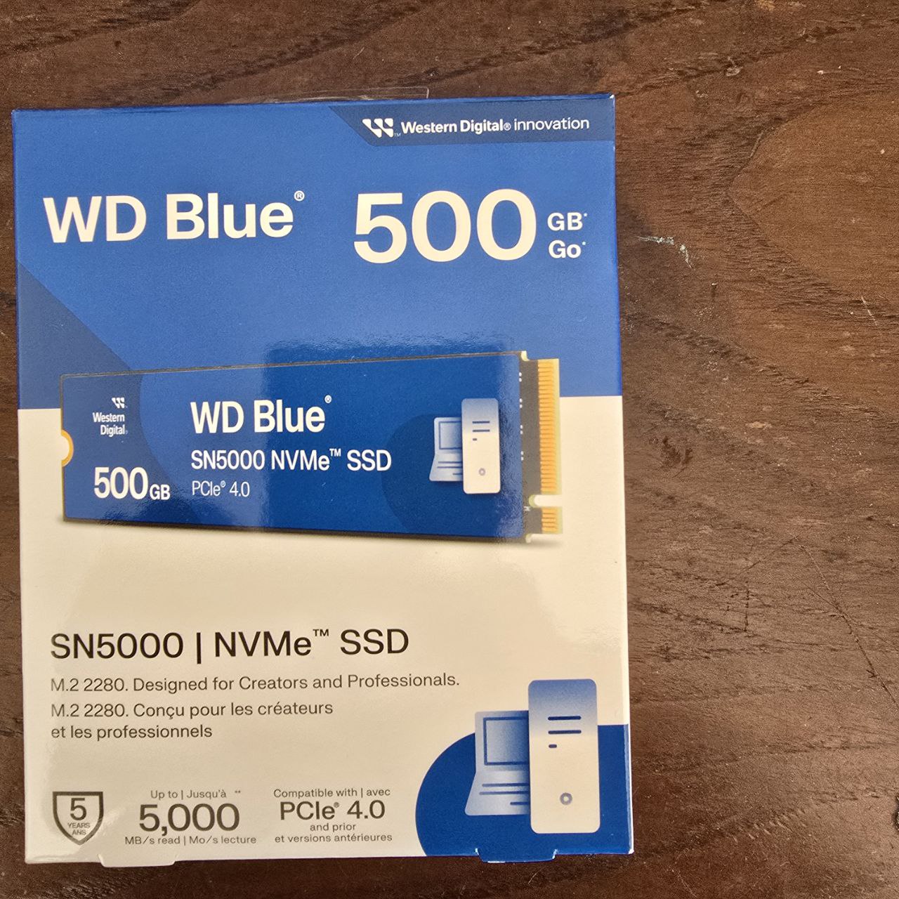 Disco SSD NVMe WD Blue SN5000 500 GB PCIe 4.0