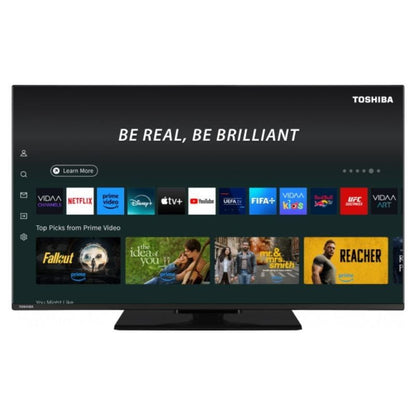 >Toshiba 65QV3F63DG 65" 4K UHD QLED Smart TV – VIDAA, Dolby Vision, Alexa, 3× HDMI, 2× USB (Preto)